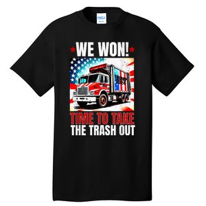 Trump 2024 We Won Wins Victory Inauguration 2025 Garbage Tall T-Shirt