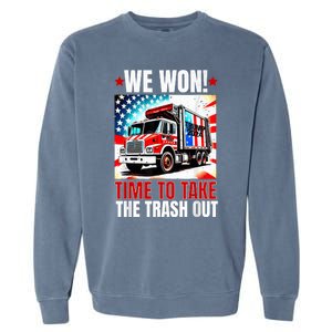 Trump 2024 We Won Wins Victory Inauguration 2025 Garbage Garment-Dyed Sweatshirt