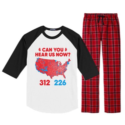 Trump 2024 Winner 312 Electoral Map Can You Hear Us Now Long Sleeve Raglan Sleeve Pajama Set