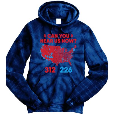 Trump 2024 Winner 312 Electoral Map Can You Hear Us Now Long Sleeve Tie Dye Hoodie