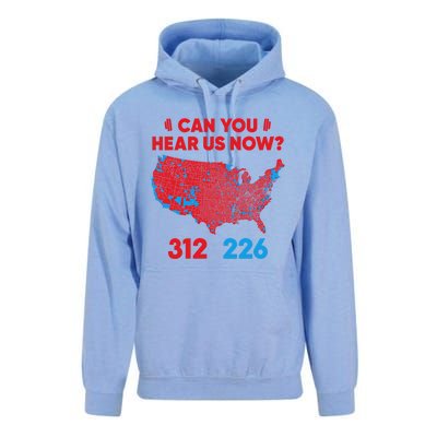 Trump 2024 Winner 312 Electoral Map Can You Hear Us Now Long Sleeve Unisex Surf Hoodie