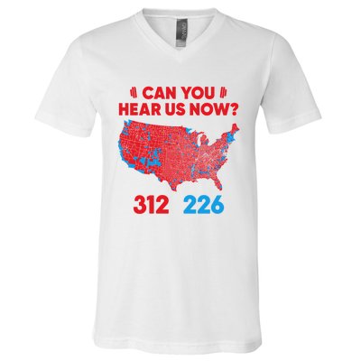 Trump 2024 Winner 312 Electoral Map Can You Hear Us Now Long Sleeve V-Neck T-Shirt