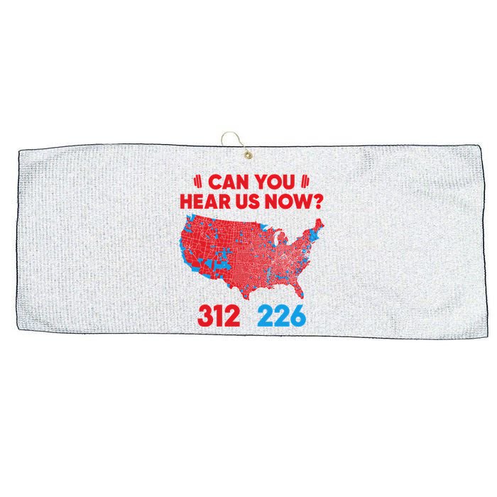 Trump 2024 Winner 312 Electoral Map Can You Hear Us Now Long Sleeve Large Microfiber Waffle Golf Towel