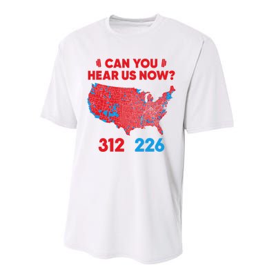 Trump 2024 Winner 312 Electoral Map Can You Hear Us Now Long Sleeve Performance Sprint T-Shirt