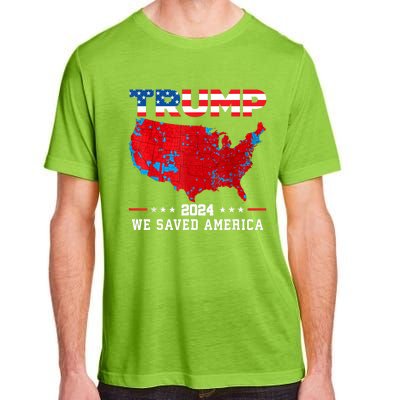 Trump 2024 We Saved America Map Of 2024 Election Results Adult ChromaSoft Performance T-Shirt