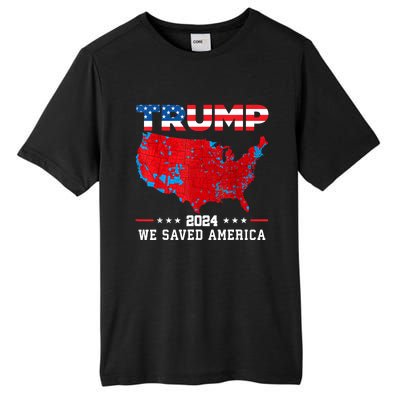 Trump 2024 We Saved America Map Of 2024 Election Results Tall Fusion ChromaSoft Performance T-Shirt