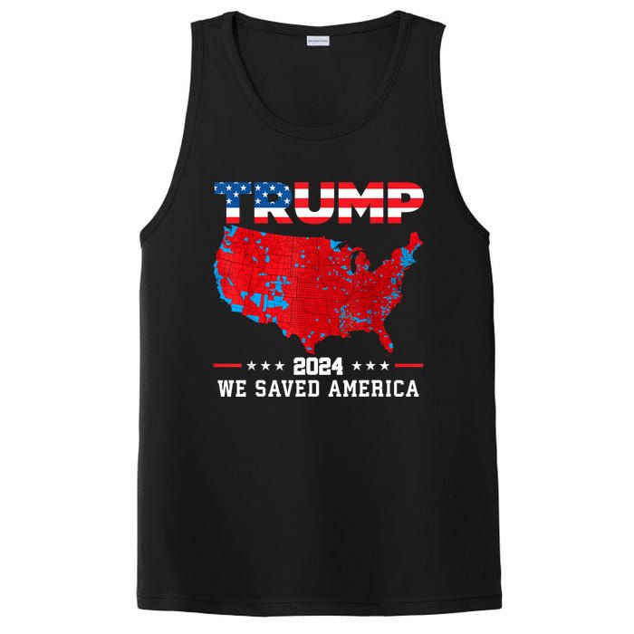 Trump 2024 We Saved America Map Of 2024 Election Results PosiCharge Competitor Tank