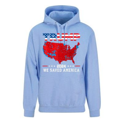 Trump 2024 We Saved America Map Of 2024 Election Results Unisex Surf Hoodie