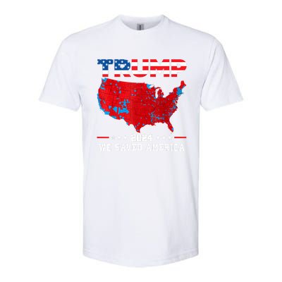 Trump 2024 We Saved America Map Of 2024 Election Results Softstyle CVC T-Shirt