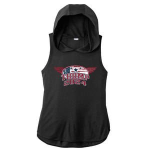 Trump 2024 Winged Logo Ladies PosiCharge Tri-Blend Wicking Draft Hoodie Tank