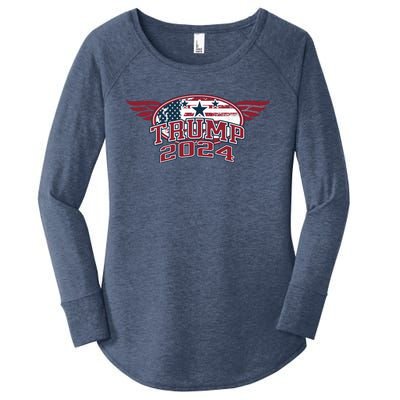 Trump 2024 Winged Logo Women's Perfect Tri Tunic Long Sleeve Shirt