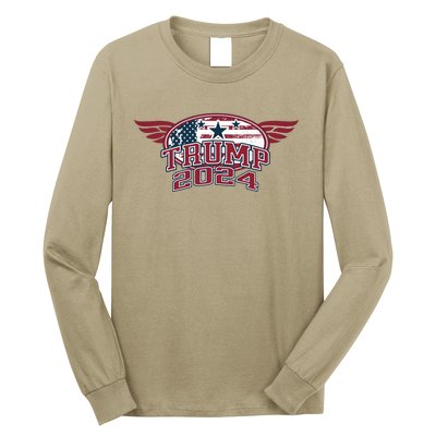 Trump 2024 Winged Logo Long Sleeve Shirt