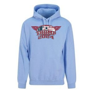 Trump 2024 Winged Logo Unisex Surf Hoodie