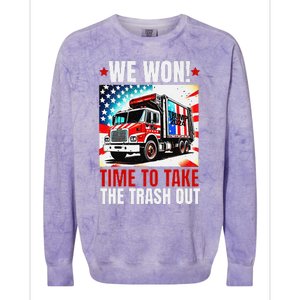 Trump 2024 We Won Wins Victory Inauguration 2025 Garbage Colorblast Crewneck Sweatshirt