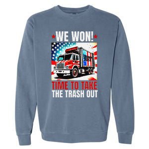 Trump 2024 We Won Wins Victory Inauguration 2025 Garbage Garment-Dyed Sweatshirt