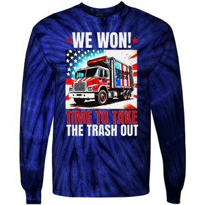 Trump 2024 We Won Wins Victory Inauguration 2025 Garbage Tie-Dye Long Sleeve Shirt