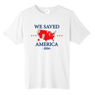 Trump 2024 We Saved America Map Of 2024 Election Results Tall Fusion ChromaSoft Performance T-Shirt