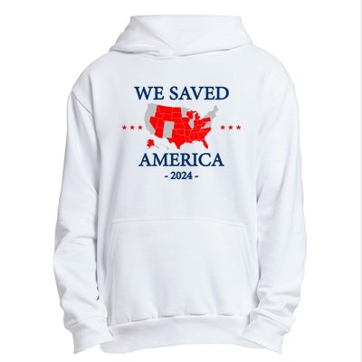 Trump 2024 We Saved America Map Of 2024 Election Results Urban Pullover Hoodie