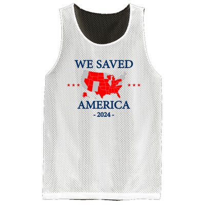 Trump 2024 We Saved America Map Of 2024 Election Results Mesh Reversible Basketball Jersey Tank