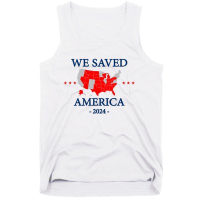 Trump 2024 We Saved America Map Of 2024 Election Results Tank Top