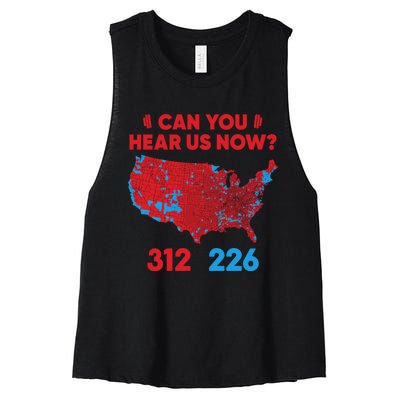 Trump 2024 Winner 312 Electoral Map Can You Hear Us Now Women's Racerback Cropped Tank