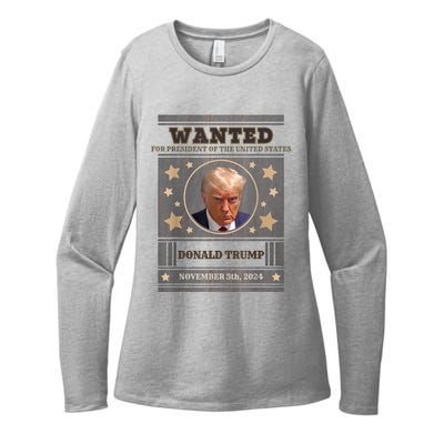 Trump 2024 Wanted For President Of The United States Womens CVC Long Sleeve Shirt