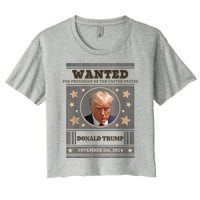 Trump 2024 Wanted For President Of The United States Women's Crop Top Tee