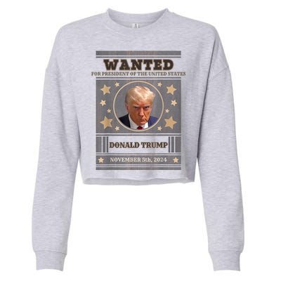 Trump 2024 Wanted For President Of The United States Cropped Pullover Crew