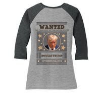 Trump 2024 Wanted For President Of The United States Women's Tri-Blend 3/4-Sleeve Raglan Shirt