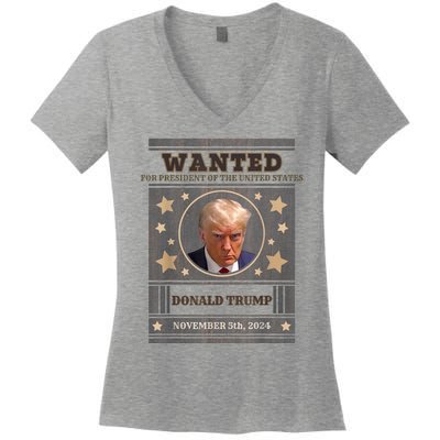 Trump 2024 Wanted For President Of The United States Women's V-Neck T-Shirt