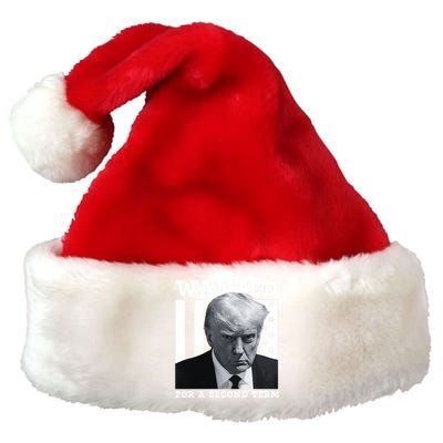 Trump 2024 Wanted For A 2nd Term Premium Christmas Santa Hat