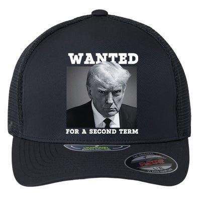 Trump 2024 Wanted For A 2nd Term Flexfit Unipanel Trucker Cap