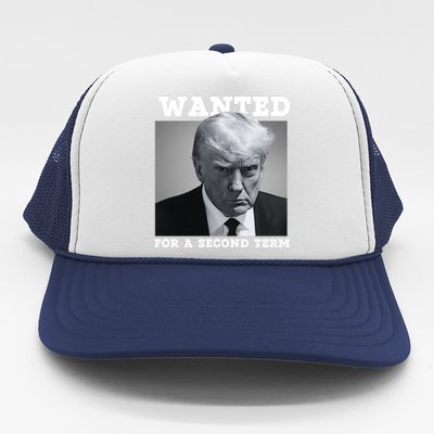 Trump 2024 Wanted For A 2nd Term Trucker Hat