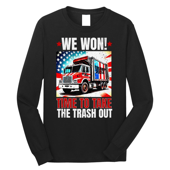 Trump 2024 We Won Wins Victory Inauguration 2025 Garbage Long Sleeve Shirt