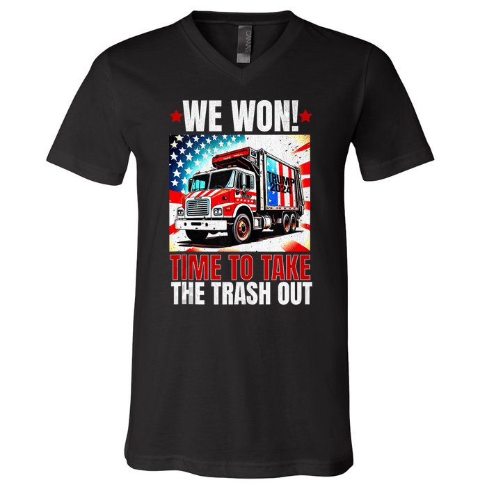 Trump 2024 We Won Wins Victory Inauguration 2025 Garbage V-Neck T-Shirt