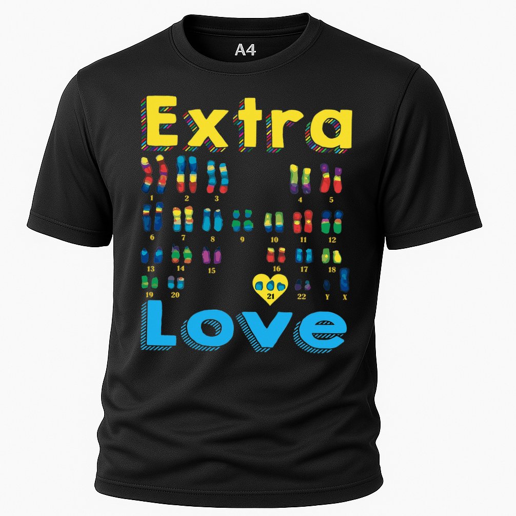 Trisomy 21 XY Extra Chromosome  World Down Syndrome Day Cooling Performance Crew T-Shirt