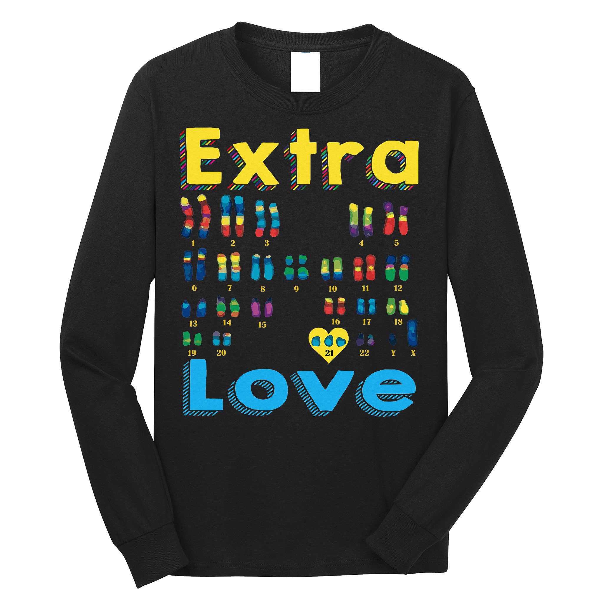 Trisomy 21 XY Extra Chromosome  World Down Syndrome Day Long Sleeve Shirt