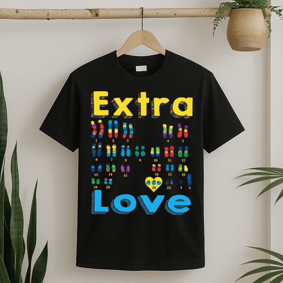 Trisomy 21 XY Extra Chromosome  World Down Syndrome Day T-Shirt