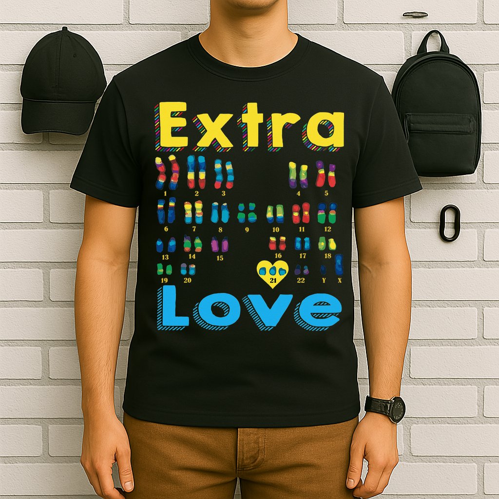 Trisomy 21 XY Extra Chromosome  World Down Syndrome Day T-Shirt