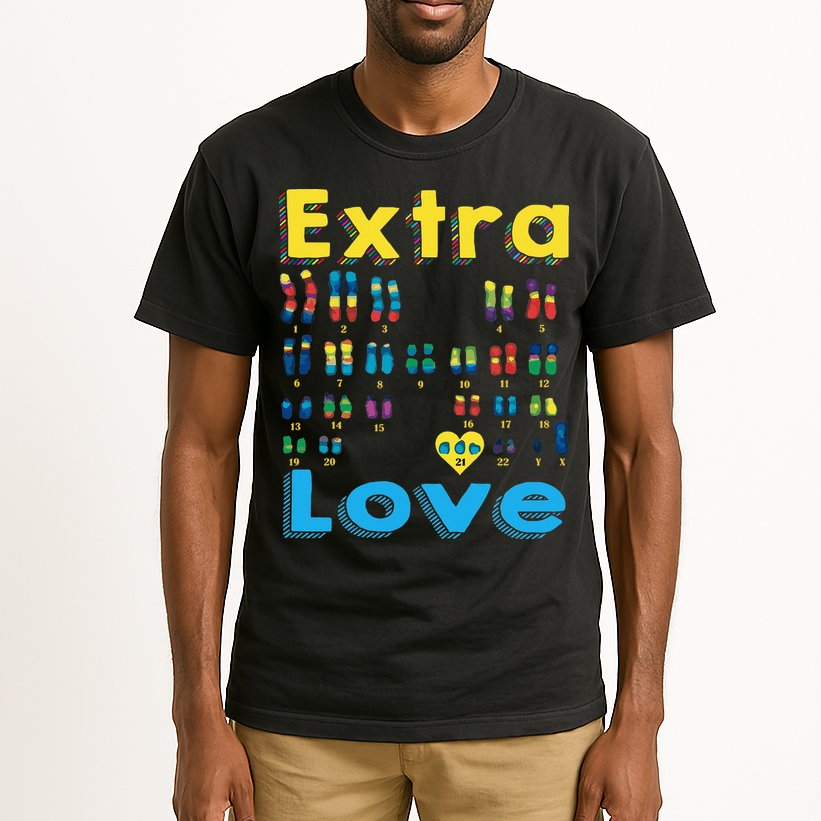 Trisomy 21 XY Extra Chromosome  World Down Syndrome Day Tall T-Shirt