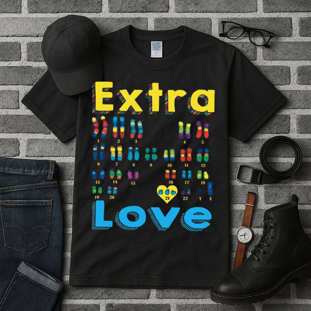 Trisomy 21 XY Extra Chromosome  World Down Syndrome Day Tall T-Shirt