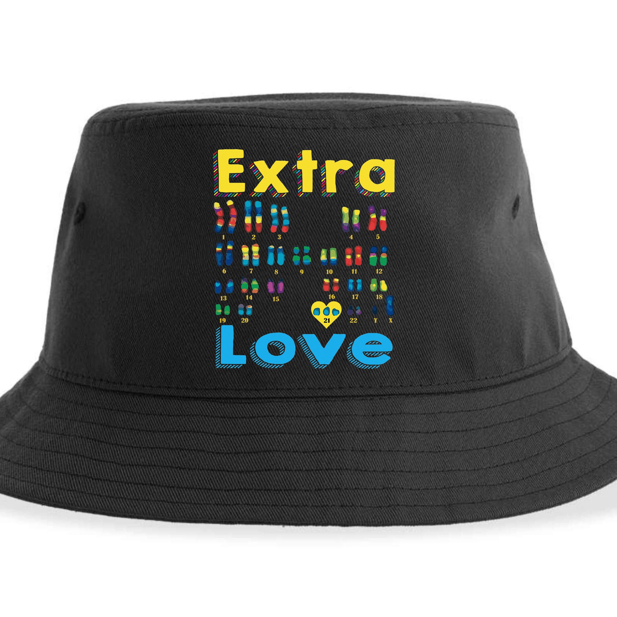 Trisomy 21 XY Extra Chromosome  World Down Syndrome Day Sustainable Bucket Hat