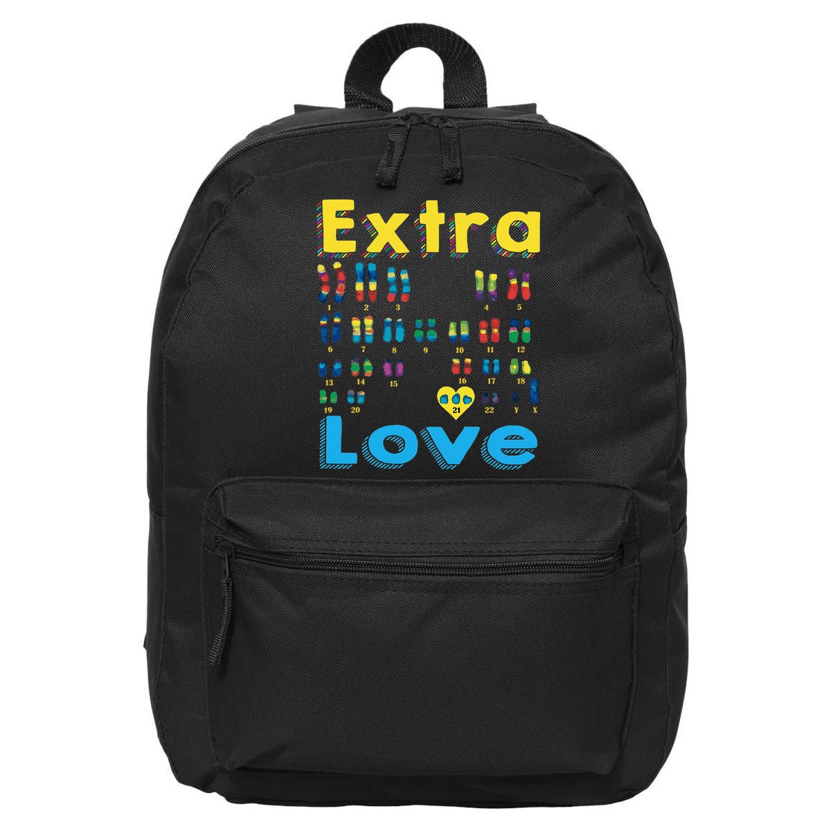 Trisomy 21 XY Extra Chromosome  World Down Syndrome Day 16 in Basic Backpack