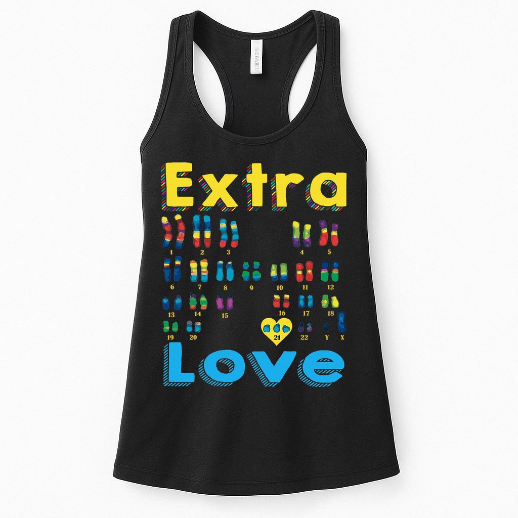 Trisomy 21 XY Extra Chromosome  World Down Syndrome Day Womens Tank Top