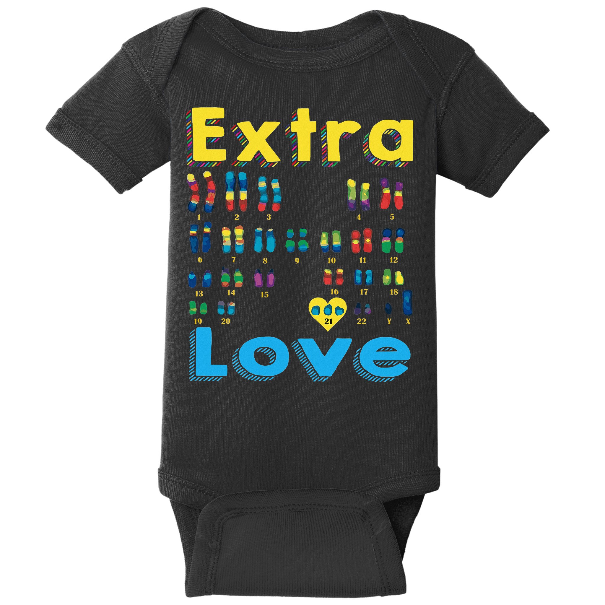 Trisomy 21 XY Extra Chromosome  World Down Syndrome Day Baby Bodysuit