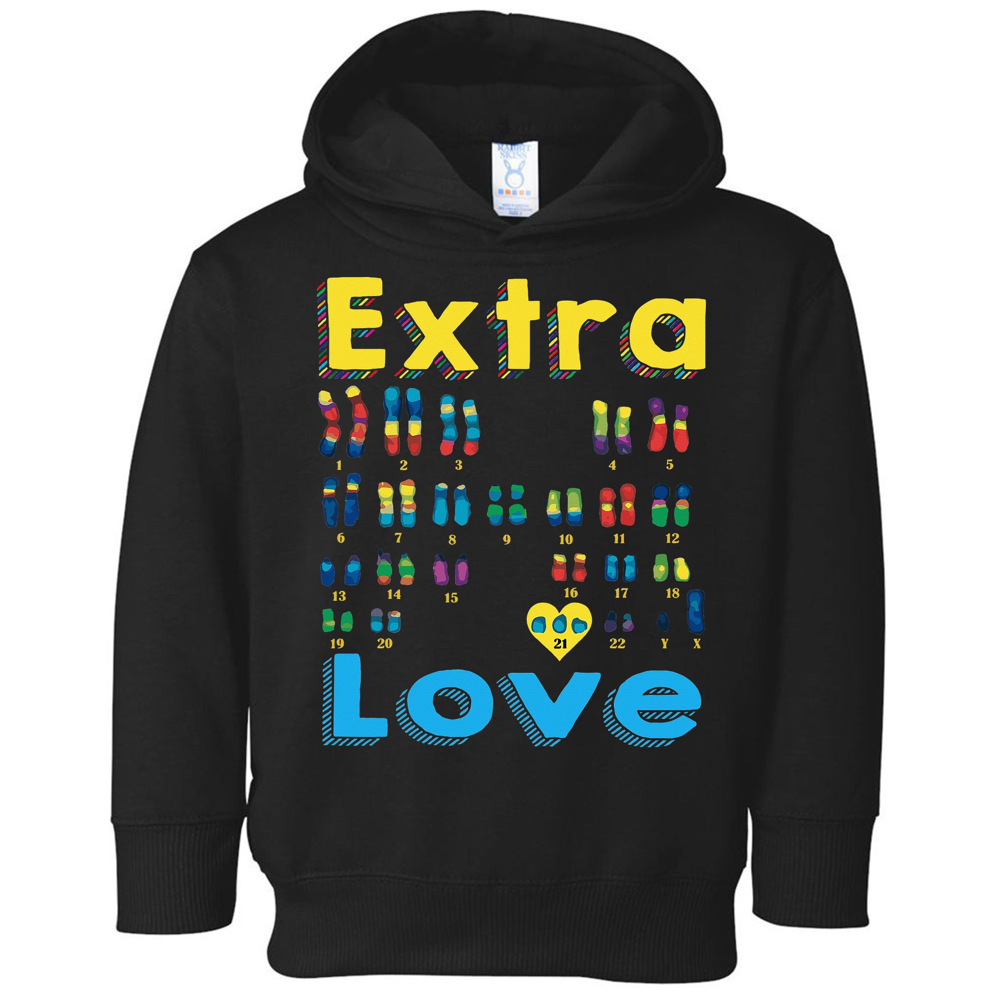 Trisomy 21 XY Extra Chromosome  World Down Syndrome Day Toddler Hoodie