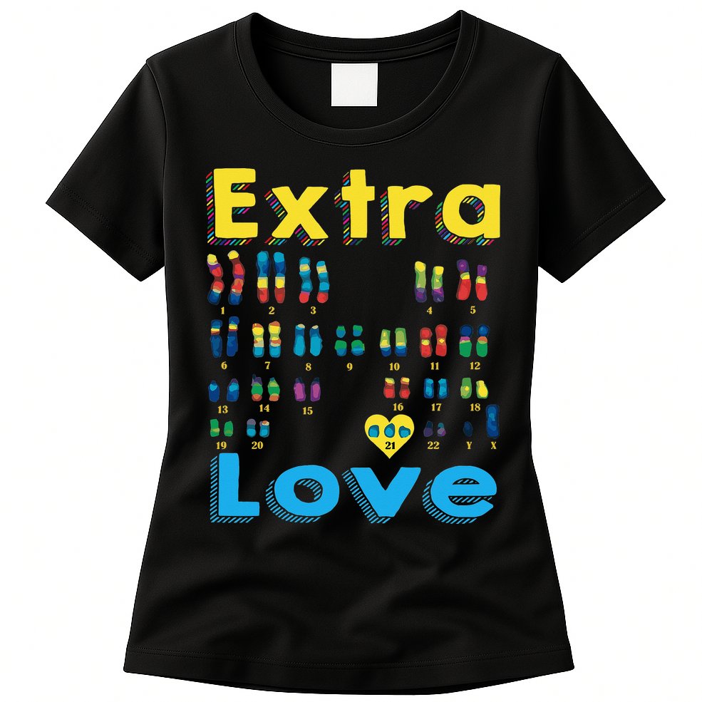 Trisomy 21 XY Extra Chromosome  World Down Syndrome Day Womens T-Shirt