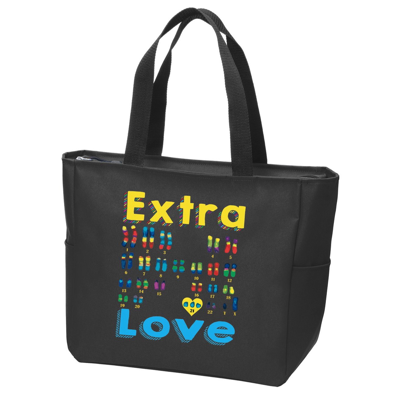 Trisomy 21 XY Extra Chromosome  World Down Syndrome Day Zip Tote Bag