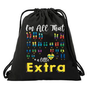 Trisomy 21 XX Extra Chromosome World Down Syndrome Day Drawstring Bag