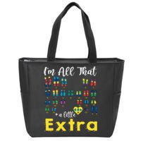 Trisomy 21 XX Extra Chromosome World Down Syndrome Day Zip Tote Bag